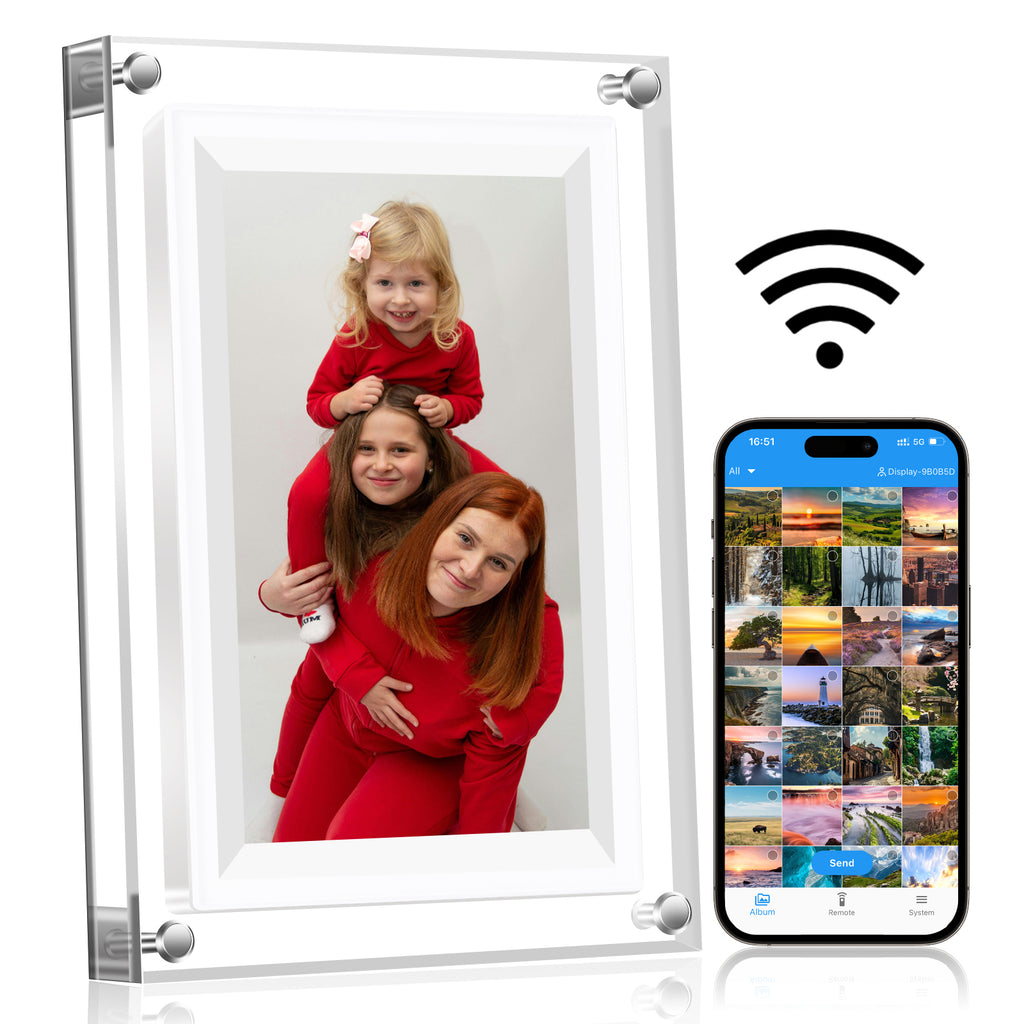 7-inch IPS Display Screen WIFI P2P Picture and Video Playback Electronic Album Acrylic Digital Photo Frames Business Gift