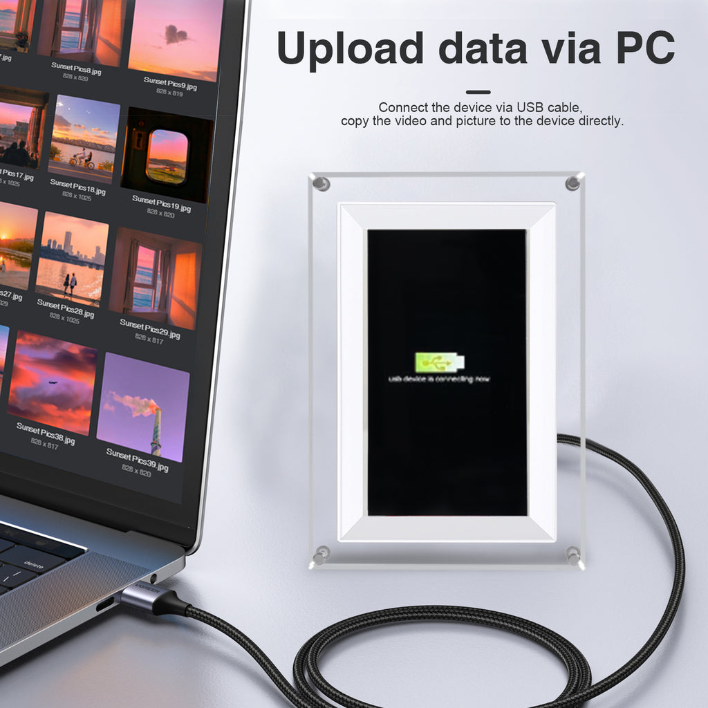 7-inch IPS Display Screen WIFI P2P Picture and Video Playback Electronic Album Acrylic Digital Photo Frames Business Gift