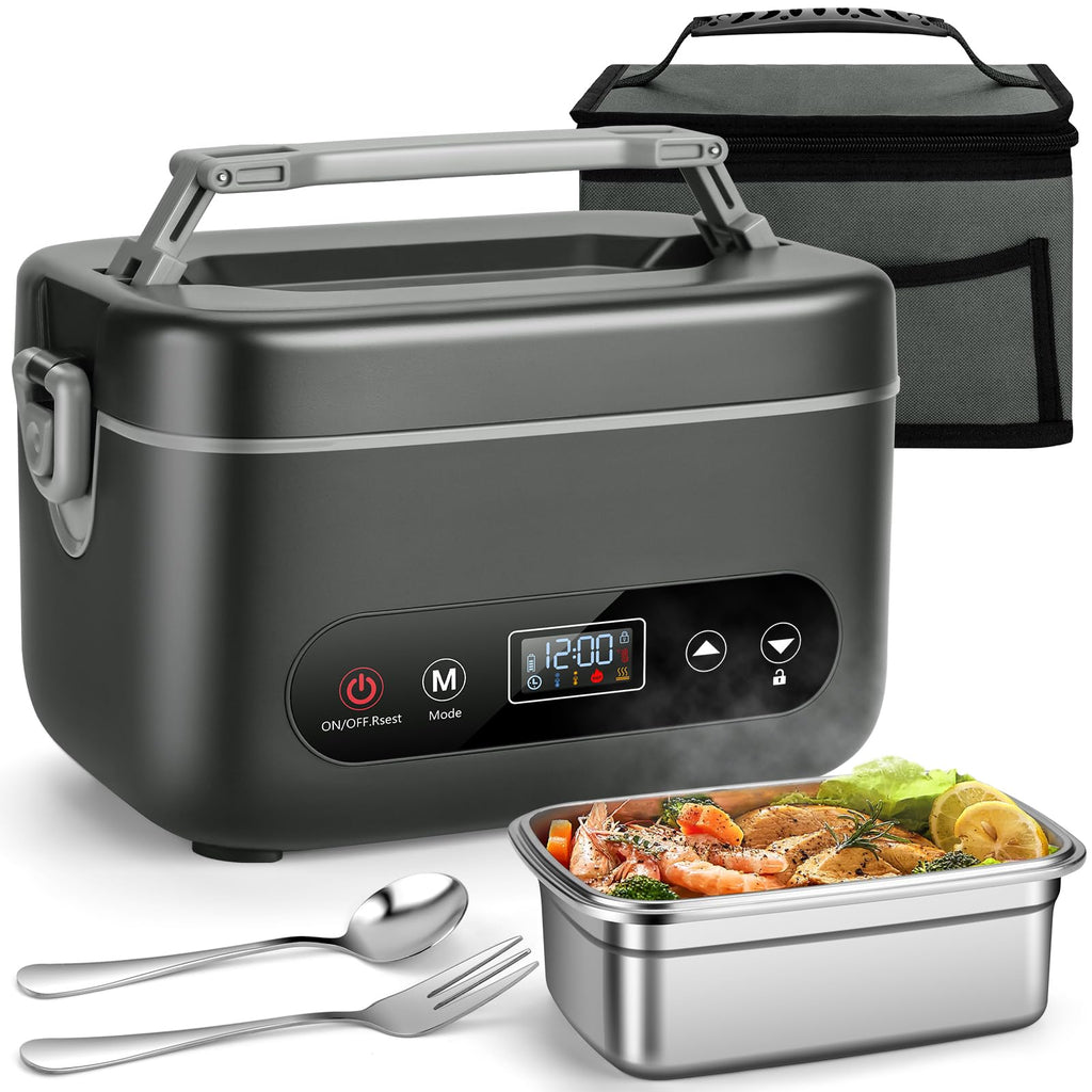 1.2L Electric Lunch Box 12000mAh Rechargeable Portable Food Warmer with 5 Heating Sides for Office, Truck, and Outdoor Use